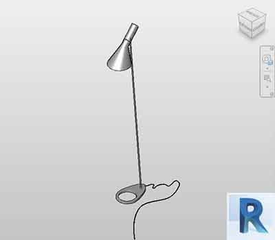 Floor lamp for Revit - Aluminum