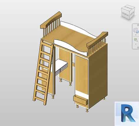 Revit children's bed - Editable material