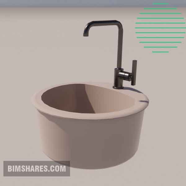 Ceramic bathroom Sink revit