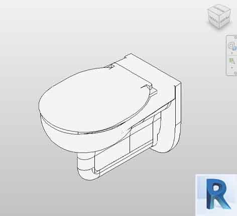 Wall hung toilet for revit