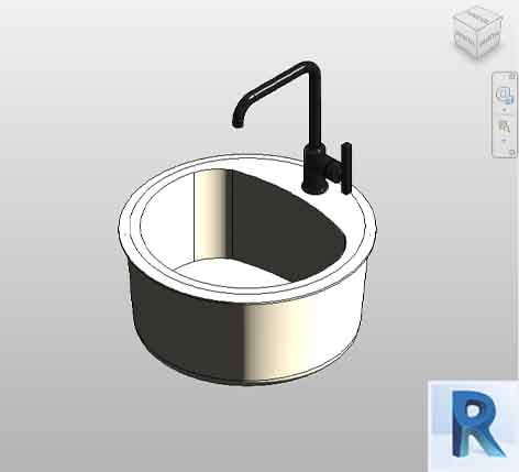 Ceramic bathroom Sink revit