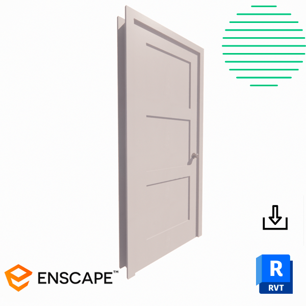 Revit door single 3 panels