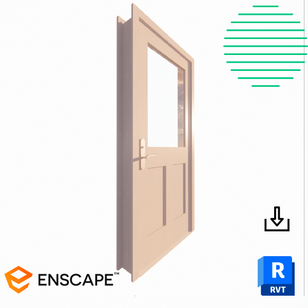 Door exterior for revit single entry