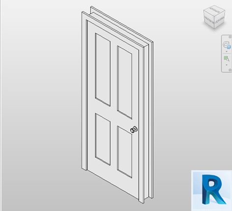 Revit door interior 4 panels Autodesk