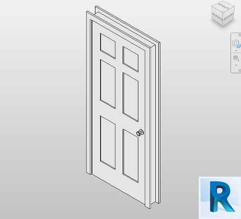 Revit door interior 6 panels