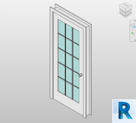 Revit door interior single full glass