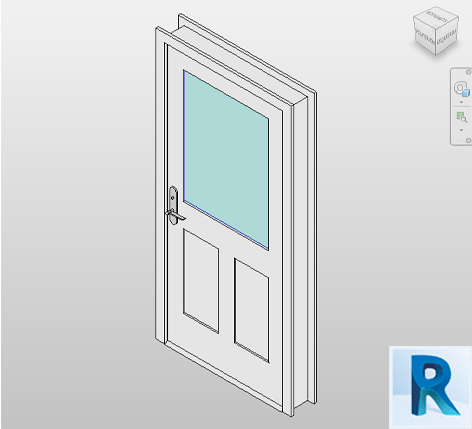 Door exterior for revit single entry