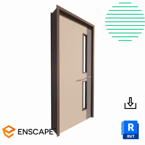 Revit door passage single two lite