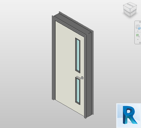 Revit door passage single two lite