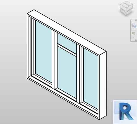 Revit window casement triple middle