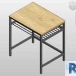 School table for revit - Steel and wood