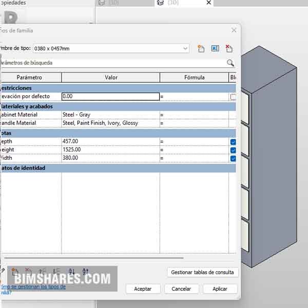 Revit cabinet file drawer