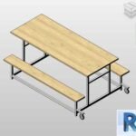 Revit school cafeteria table - Parametric model