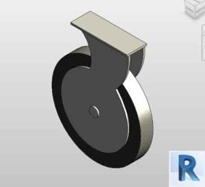 Revit table wheel - 50mm x 125mm