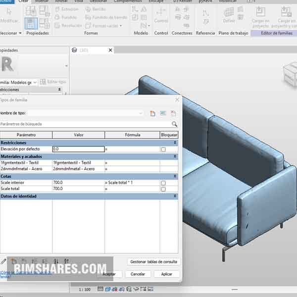 Couch revit model