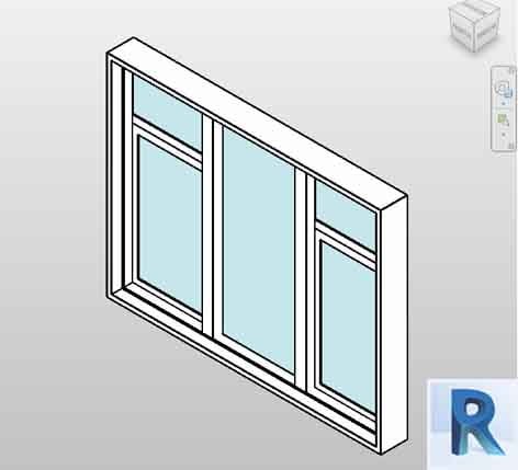 Revit window casement triple side transom