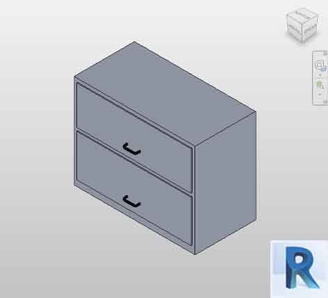 Revit cabinet file 2 drawer