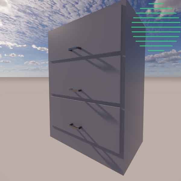 Revit cabinet file 3 drawer