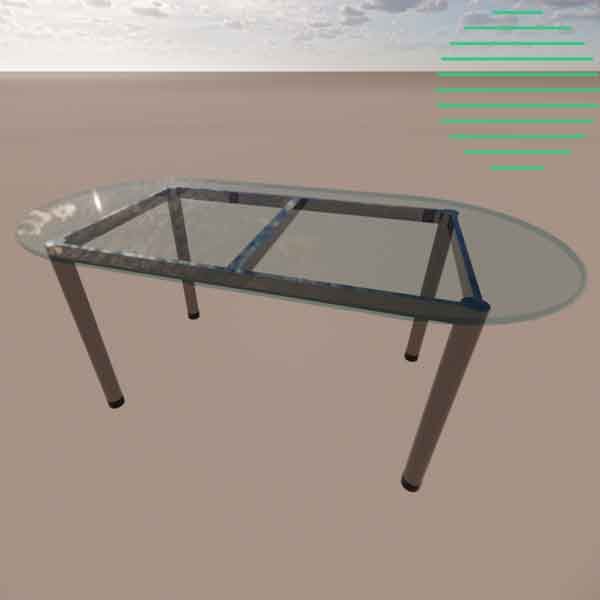 Revit table dining oval parametric model