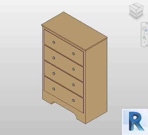 Revit dresser - Wood and steel