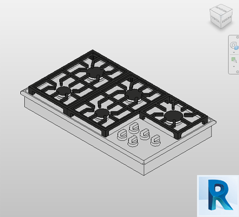 Revit cooktop gas 900mm