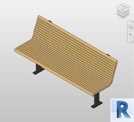 Revit park bench - Parametric model