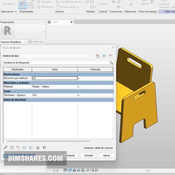 Revit plastic kids chair