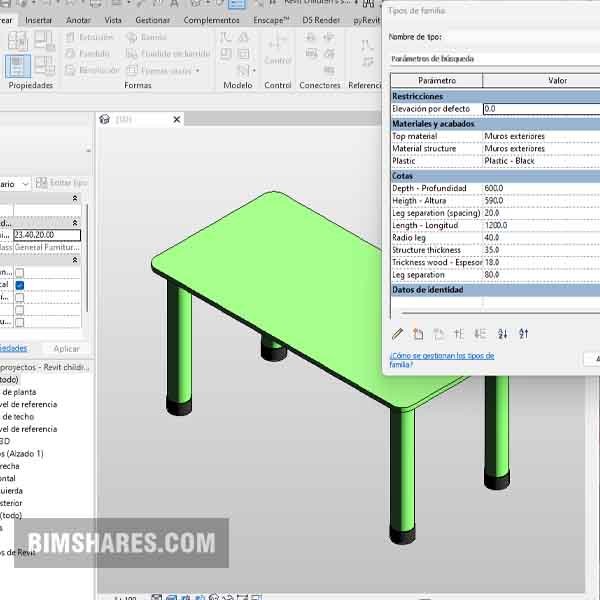 Revit children's school table