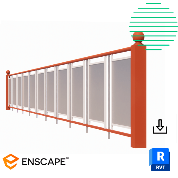 Revit railing with panels