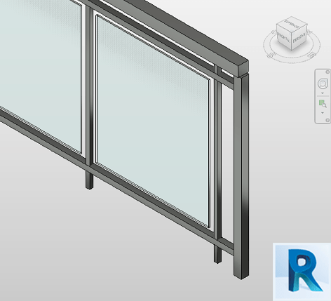 Revit handrail glass panel