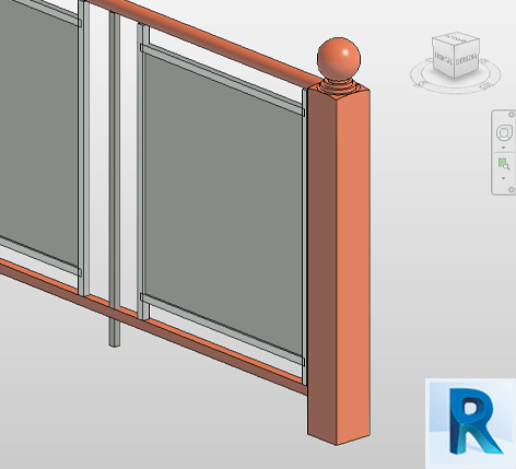 Revit railing with panels