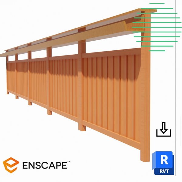 Revit wooden railing with supports