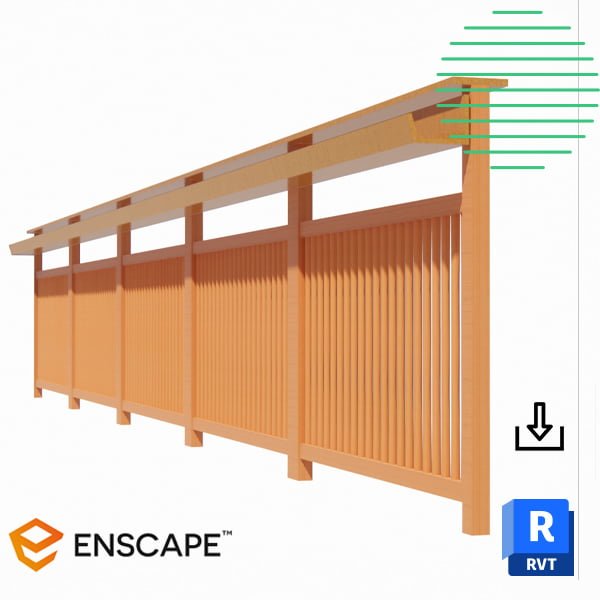 Revit railing with slat supports