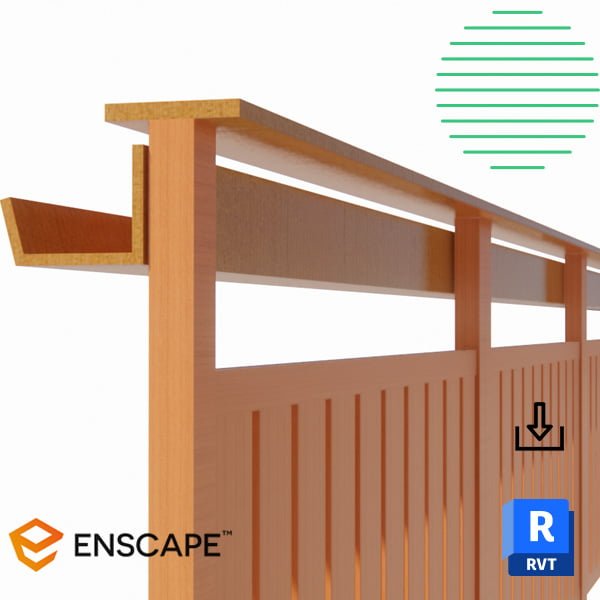 Revit wooden railing with supports