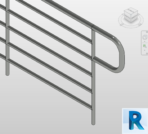 Revit handrail tube extensions