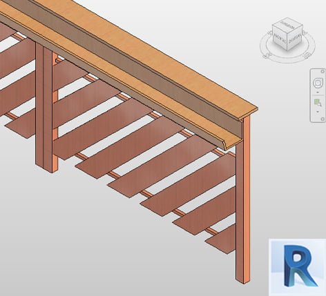 Revit wood railing cross supports