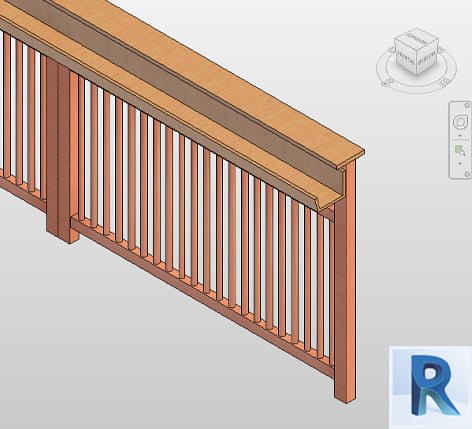 Revit railing with slat supports