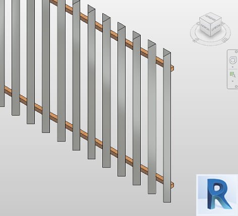 Revit exterior railing Pine wood