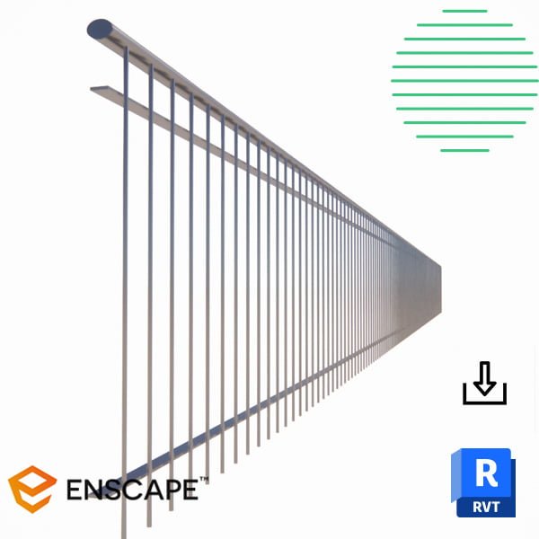 Revit railing with steel bars