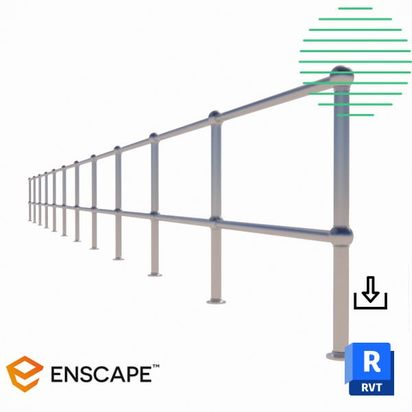 Revit handrail with key clamp