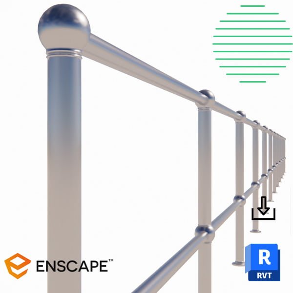 Revit handrail with key clamp