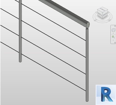 Revit steel wire railing with Pipe