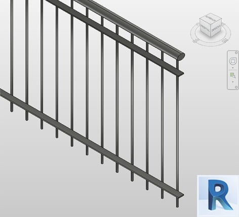 Revit railing with steel bars