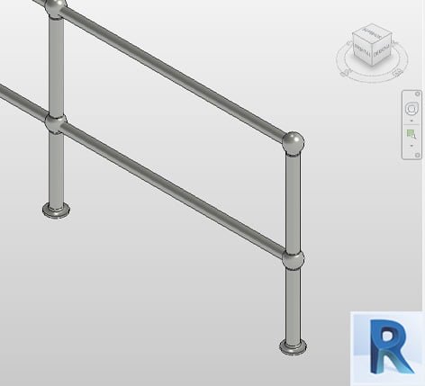 Revit handrail with key clamp