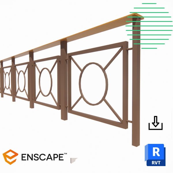 Revit railing steel and glass design