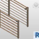 Revit railing with wooden braces