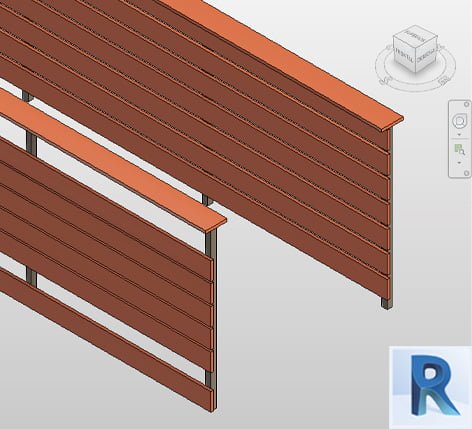 Revit railing wooden boards