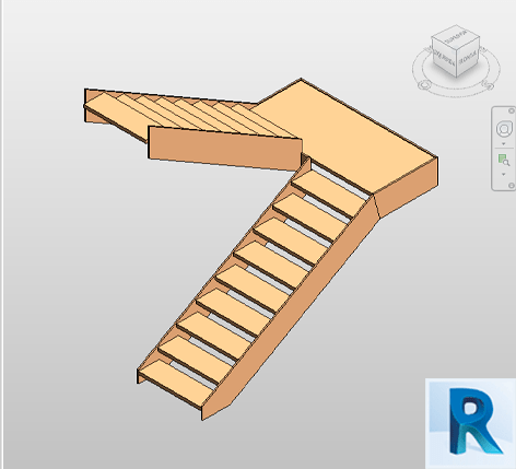 Open Residential Revit Staircase Wood