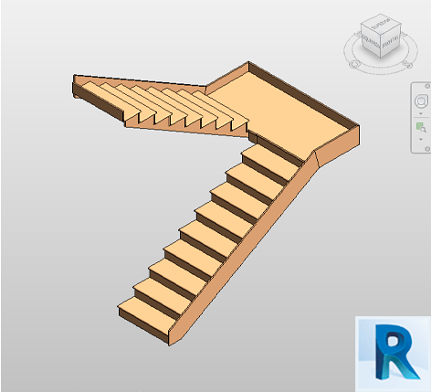 Revit wood stair residential