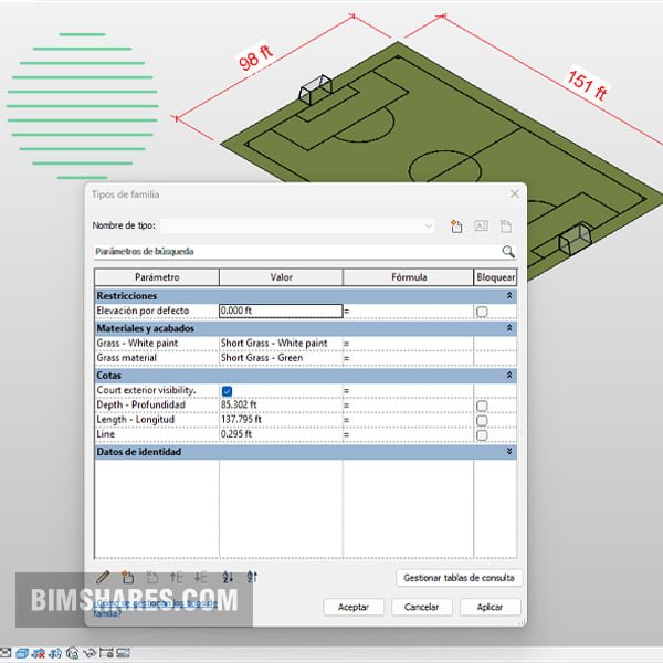 Revit soccer field